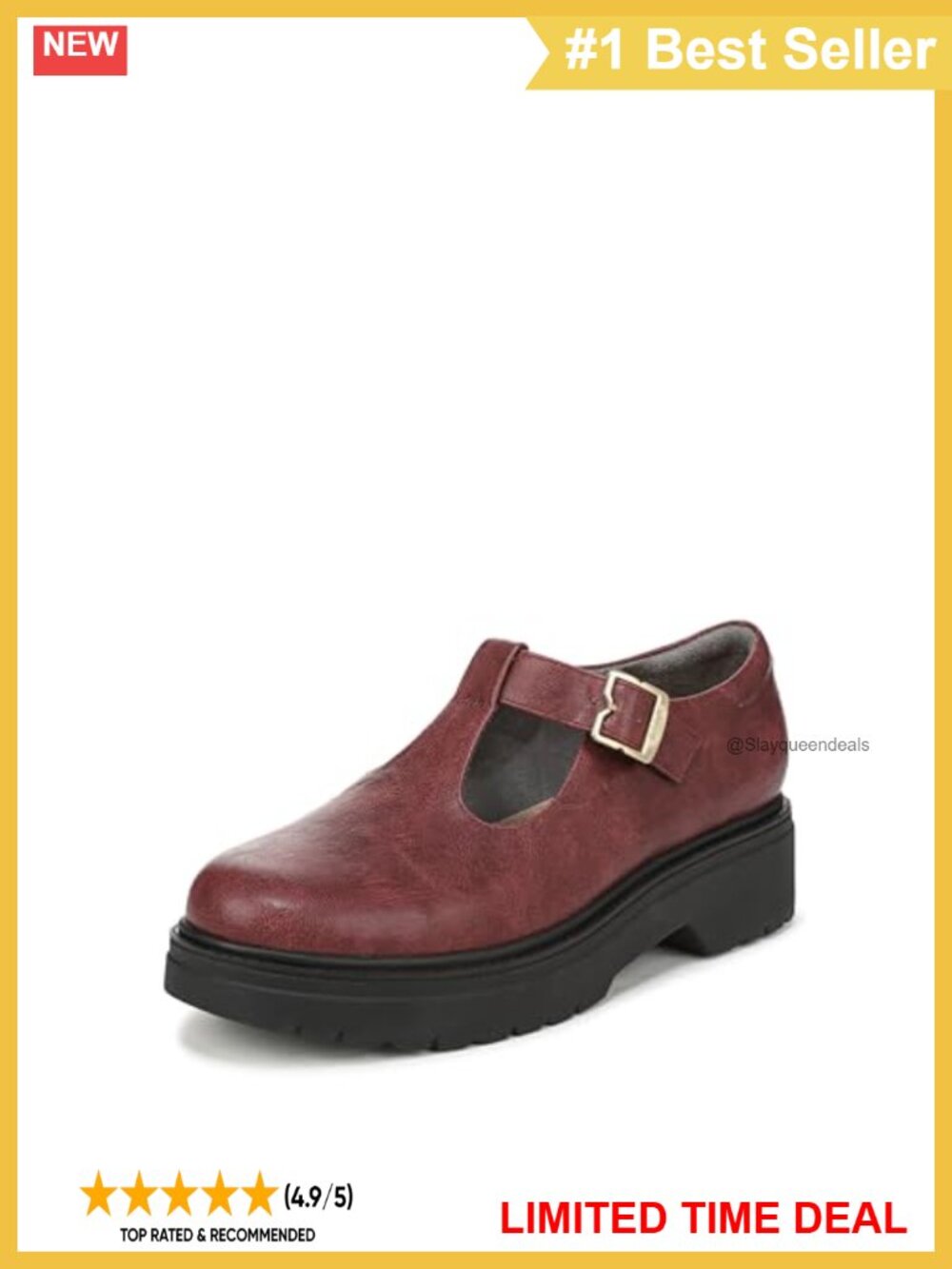 Women's Bring It Jane Mary Jane Platform Flats Faux Leather Adjustable Buckle